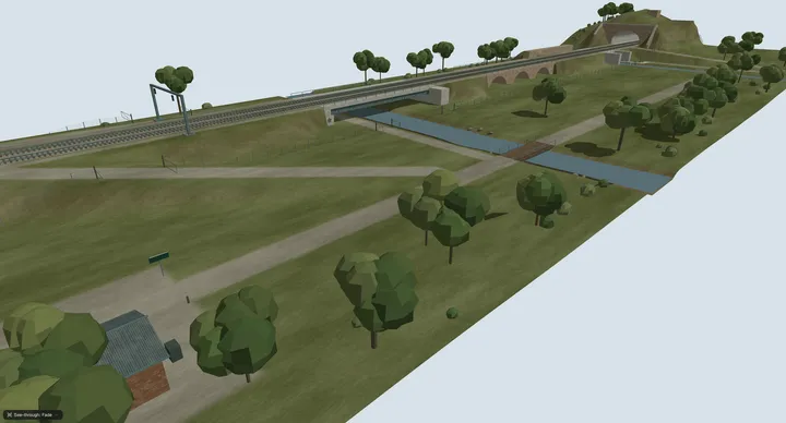Cloud Sim railway trackside environment for autonomous inspection