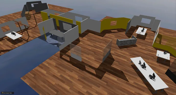 Cloud Sim office floor plan environment