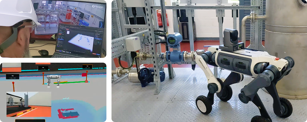 DarbyTech industrial training facility with robotic inspection demonstration
