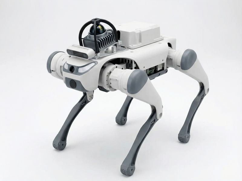DEEP Robotics Lite 3 quadruped robot on a white studio background