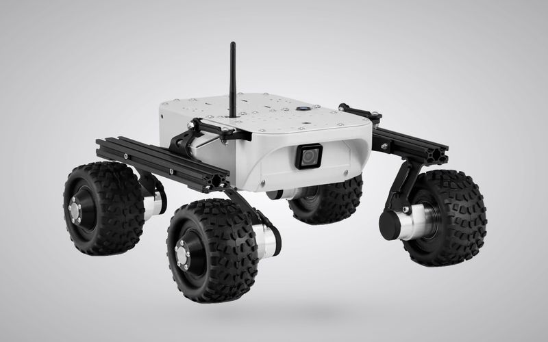 Leo Rover with OLO navigation on a white studio background